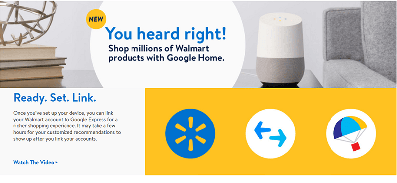 Американский Walmart уже предлагает покупателям возможность голосового шоппинга через Google Home